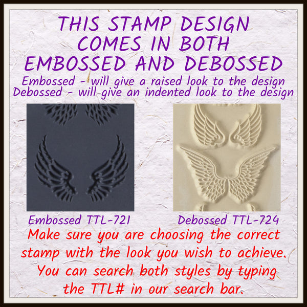 Angel Wings Debossed TTL-724  - Small 4x2 Texture Stamp