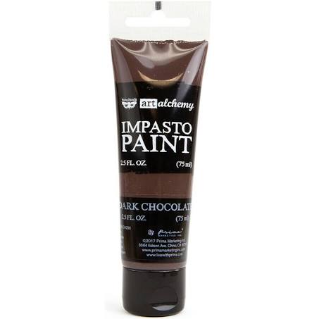 Dark Chocolate Impasto Heavy Body Acrylic Paint - 2.5 fluid oz - Finnabair Art Alchemy