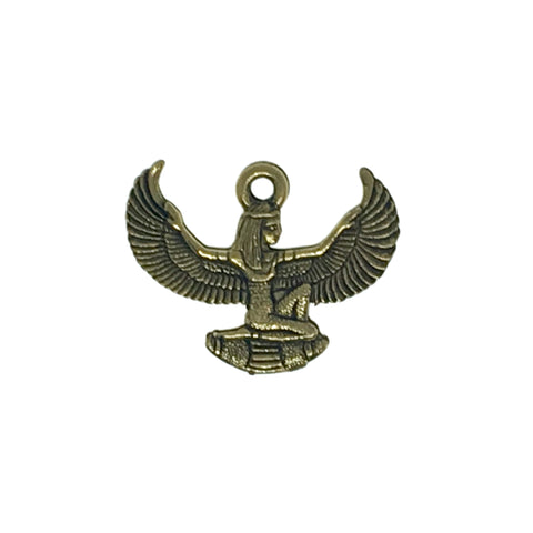 Winged Goddess Charms - Qty of 5 Charms - 24kt Gold Plated Lead Free Pewter - American Made