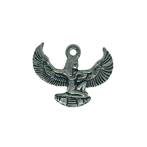Winged Goddess Charms - Qty of 5 Charms - Lead Free Plated Pewter Silver - American Made