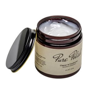 Leather Cleaner Conditioner 4oz Jar - Pure Polish Leather Care Products - Made in Bend Oregon