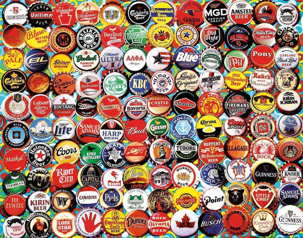 Beer Bottle Caps - 500 piece Puzzle by White Mountain Puzzles