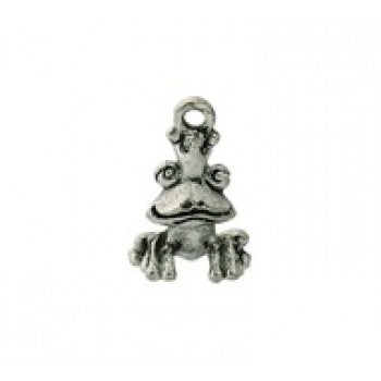 Frog Prince Charms - Qty of 5 Charms - Lead Free Pewter Silver - American Made