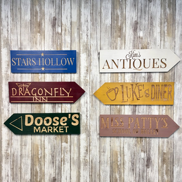 Gilmore Girls Stars Hollow - Choose your own locations - Directional Signs