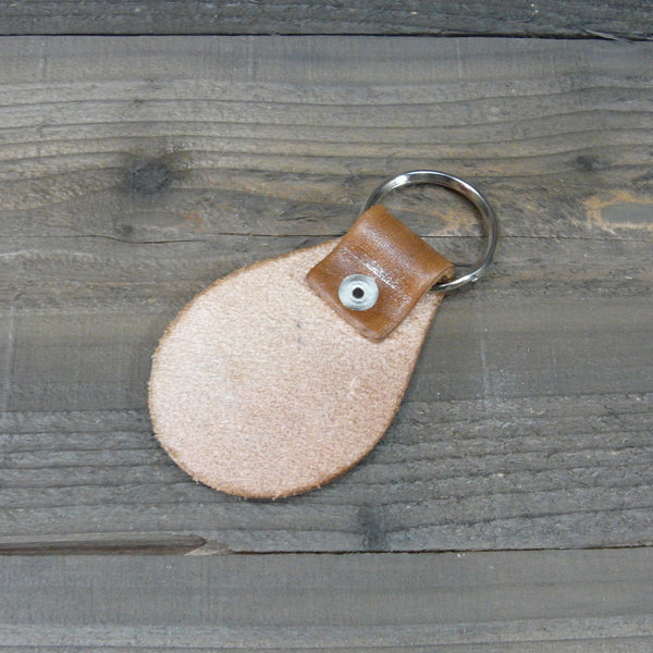 Sunriver GPS Location Happy Place  Leather Key Chain Fob - Or customized with your Location