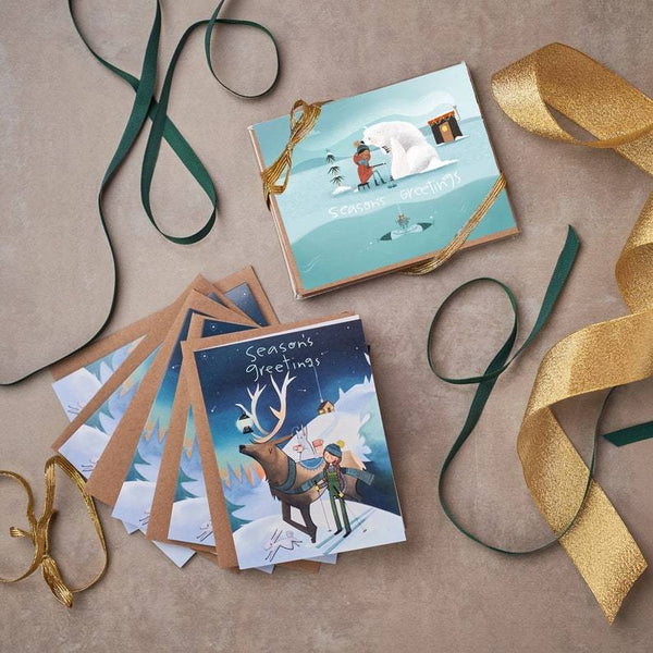 Elk Lantern Holiday Cards - 5 Cards - Created by Megan Marie Myers