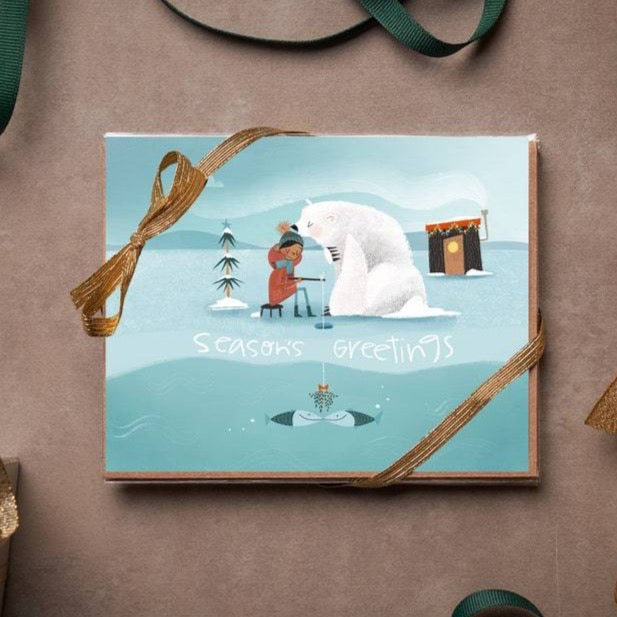 Polar Bear Holiday Cards - 5 Cards - Created by Megan Marie Myers