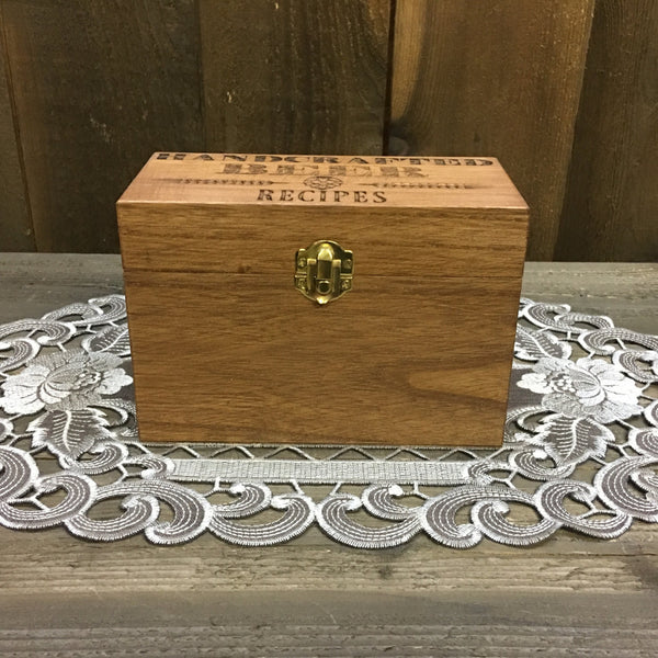 Beer Recipe Box - Home Brew Craft Homebrew - Laser Engraved Wood Box