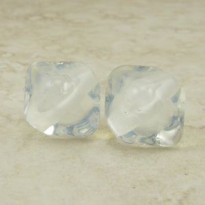 Moonstone Glass Crystals - Lampwork Bead Pair by Dragynsfyre Designs - SRA