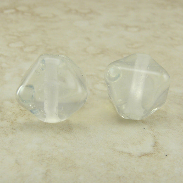 Moonstone Glass Crystals - Lampwork Bead Pair by Dragynsfyre Designs - SRA