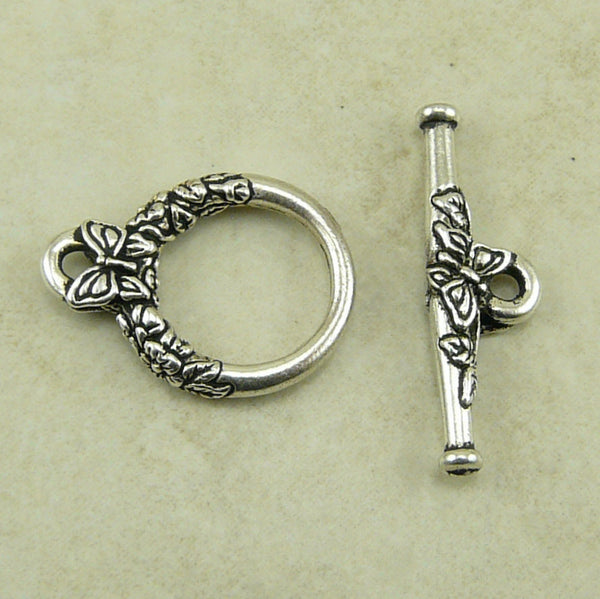 Butterfly Toggle Clasp Qty 1 - Tierra Cast Silver Plated Lead Free Pewter