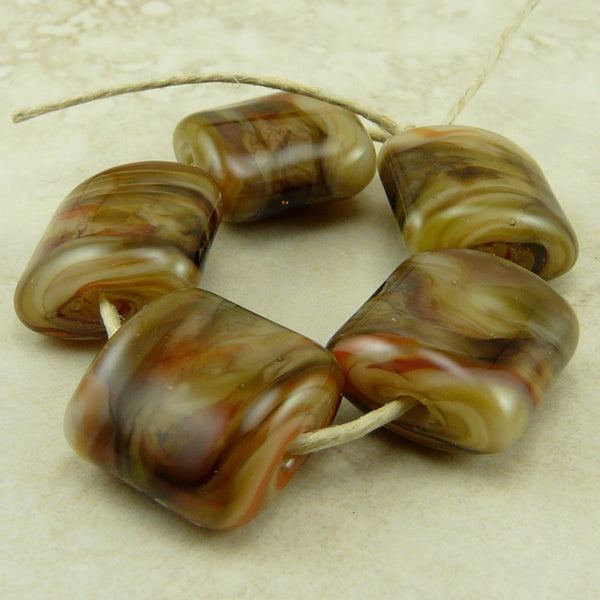 Autumn Leaves are Falling - Lampwork Bead Set by Dragynsfyre Designs - SRA