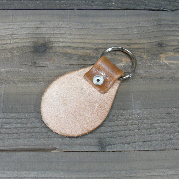 Love Tree Leather Key Fob - Custom Initials  - Key Chain Brown Tan Leather