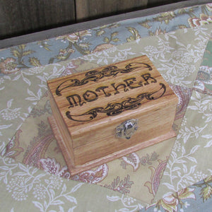 Mother Keepsake Jewelry Box - Laser Engraved Wood Box Customize Personalize