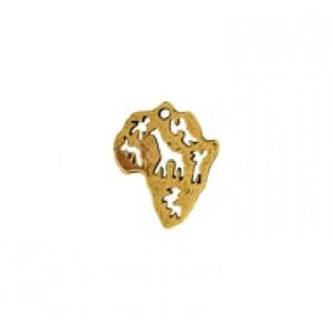 Africa Map Safari Charms - Qty of 5 Charms - 22kt Gold Plated Lead Free Pewter - American Made